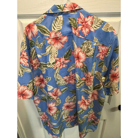 Tommy Bahama Coconut Point Hibiscus Floral Shirt XXL Bluebell Button-Up 100% Lyo - Picture 7 of 7